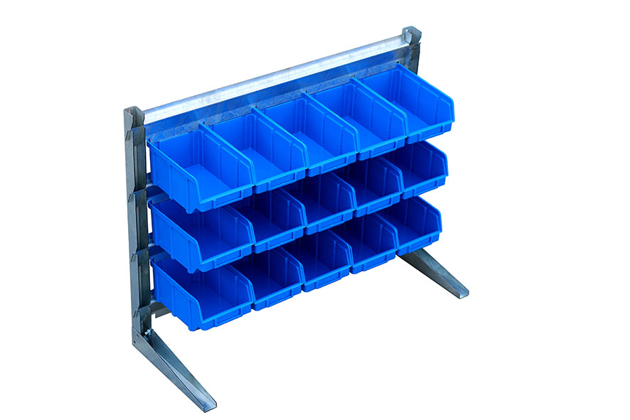 Настольный органайзер с синими пластиковыми ящиками МИНИ