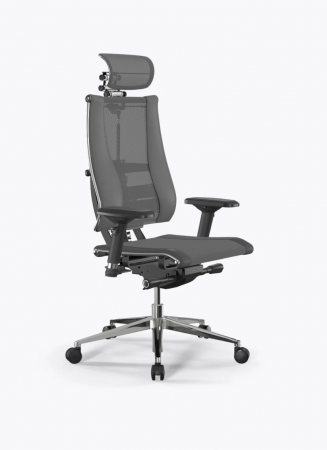 Кресло Метта Y 4D Free B2-14D/0998404 (сетка TS YM93 серая/экокожа Infinity Easy Clean темно-серая) купить в Москве недорого